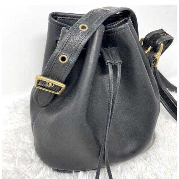 COACH 90’s Vintage Purse Lula's Legacy Leather Bucket Bag Black 9952 - Picture 5 of 14